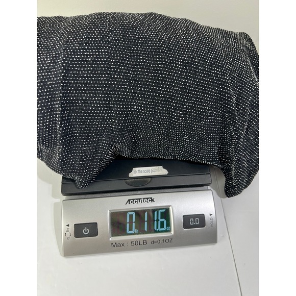 Onyx Nite Sparkly Open Front Cardigan Built-In Tank Metallic Black Party Top L - Picture 12 of 13